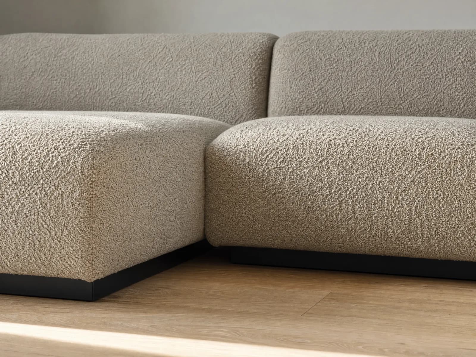 Divano con penisola reversibile 4 posti 268 cm in bouclé - Miniatura 2