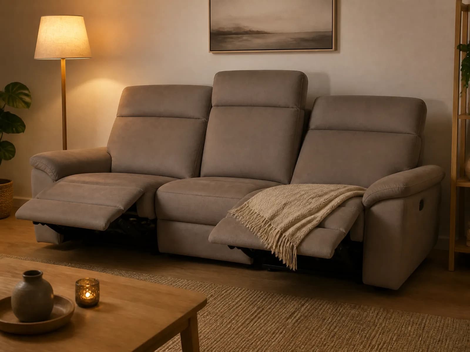 Divano relax 3 posti 212 cm con 2 recliner elettrici - Miniatura 3