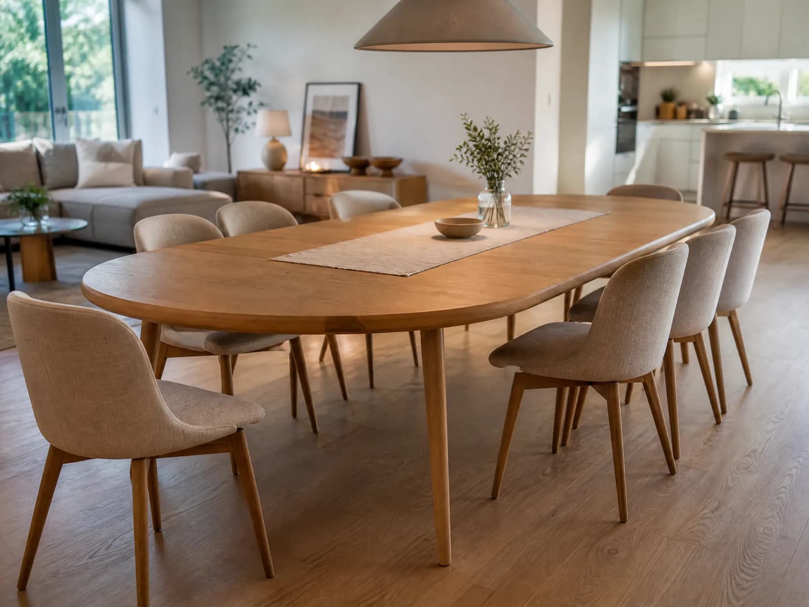 Tavolo ovale allungabile 180-240 cm in rovere massello naturale - Miniatura 3