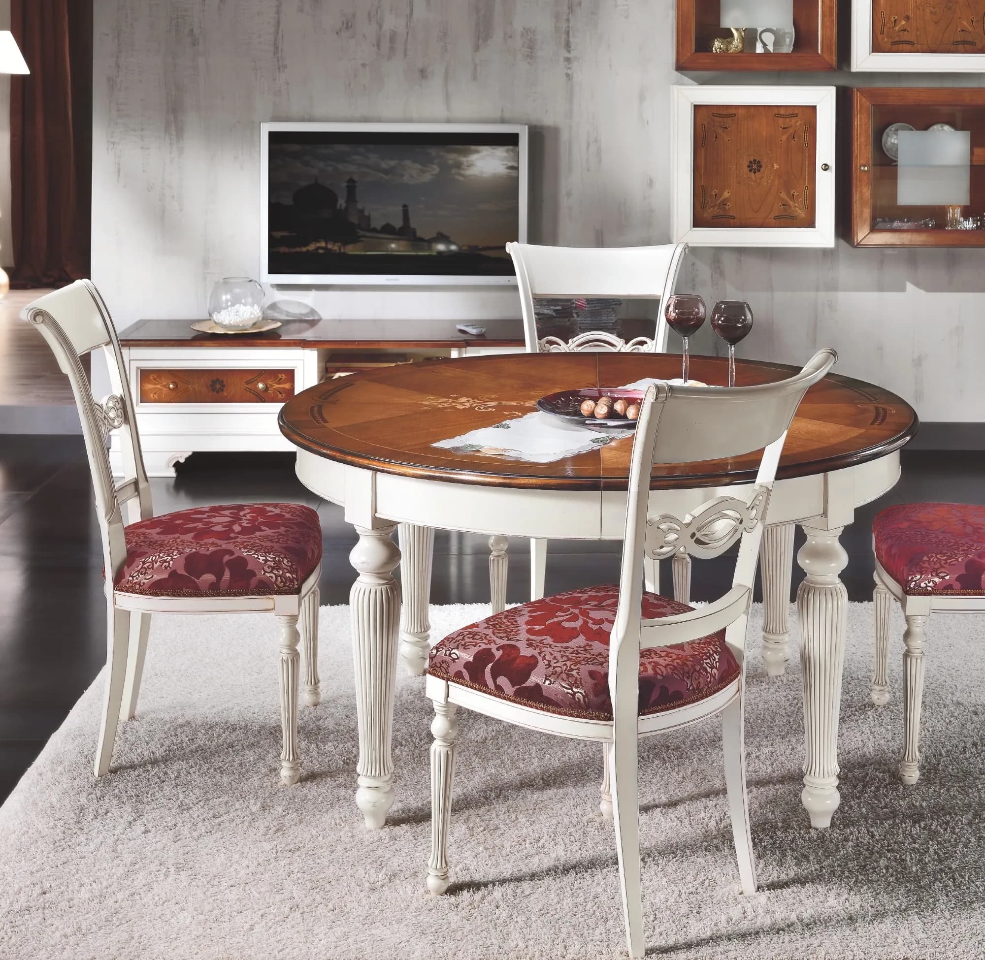 Tavolo Mod. Firenze - rotondo in legno - Miniatura 5