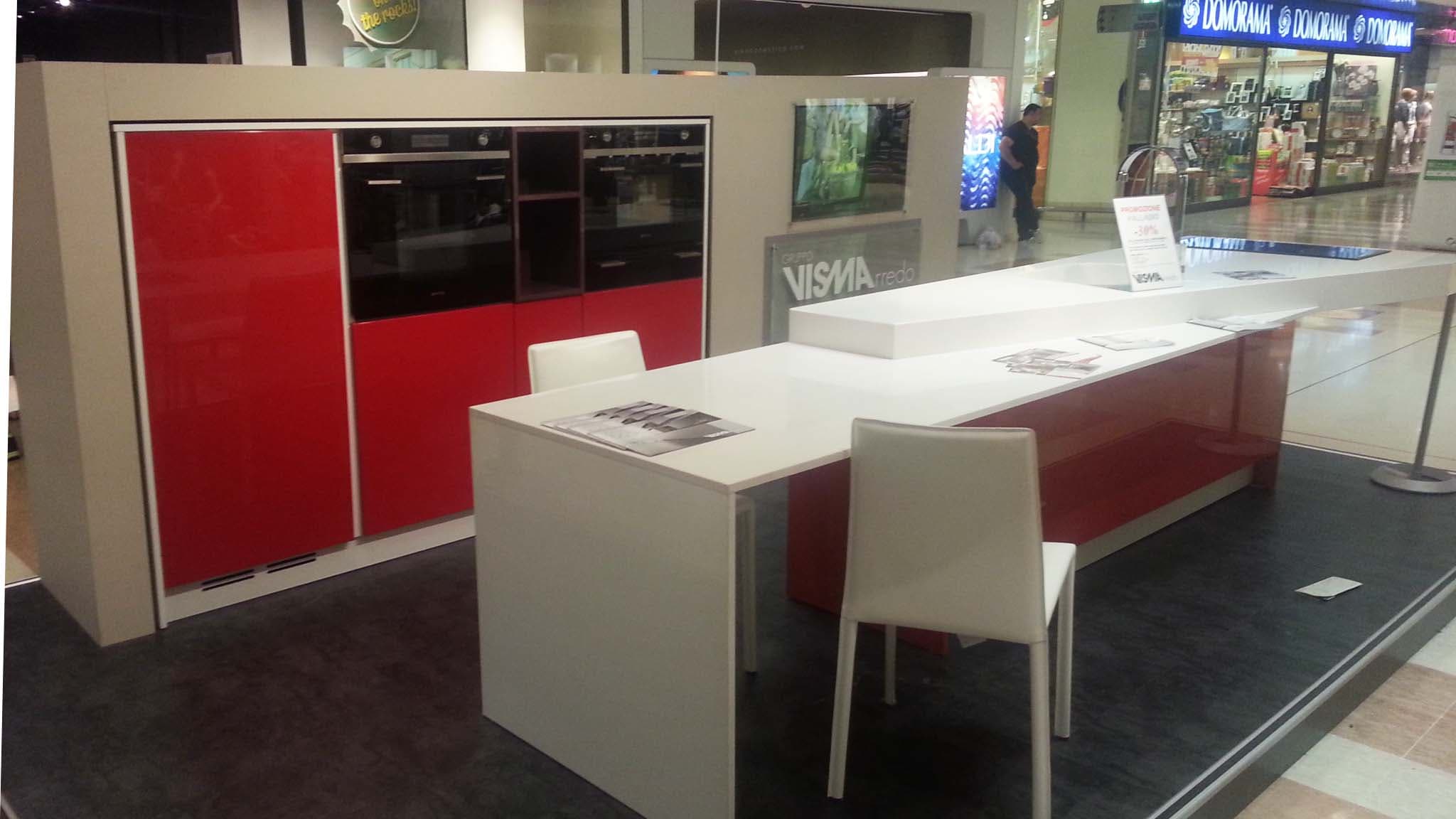 Cucina Diago piano quarzo bianco con vasca integrata - Immagine 1