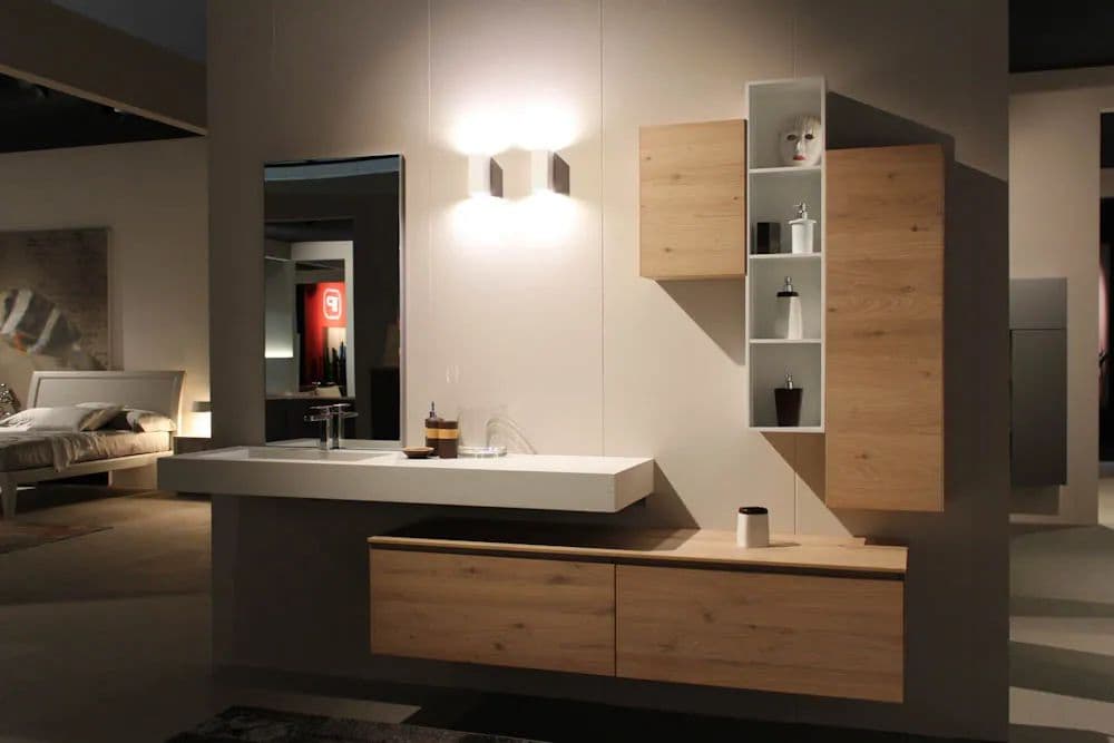 Bagno rovere naturale top ecomalta con vasca integrata - Immagine 1