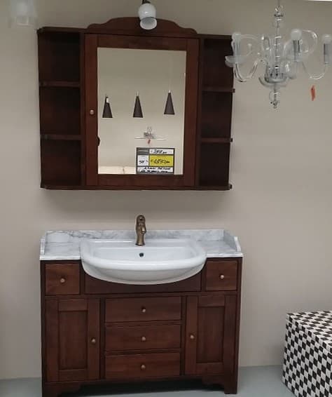 Bagno Pieve in noce con piano marmo di Carrara - Immagine 1