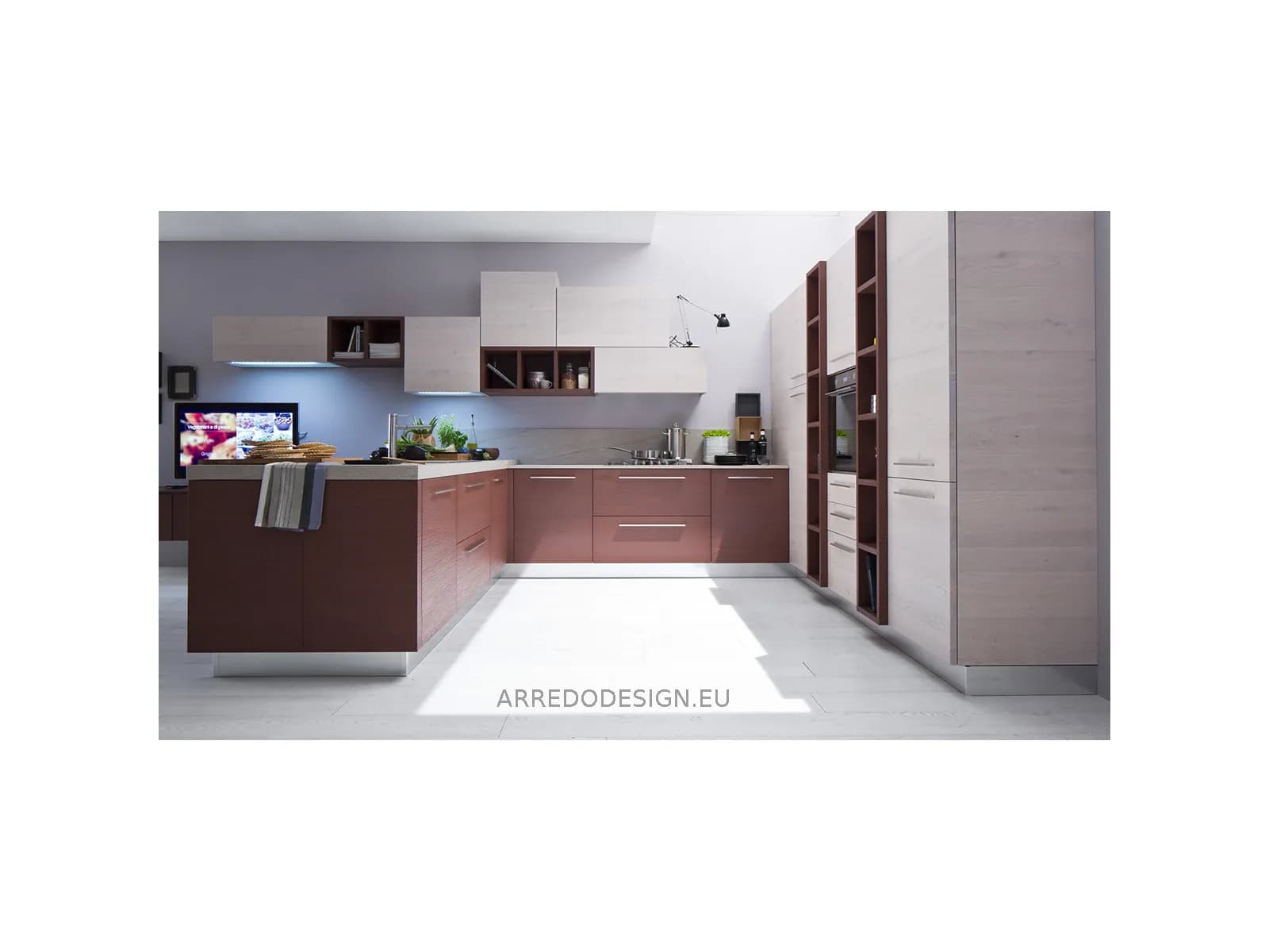 Cucina moderna lineare Zenzero Arrex - Immagine 1