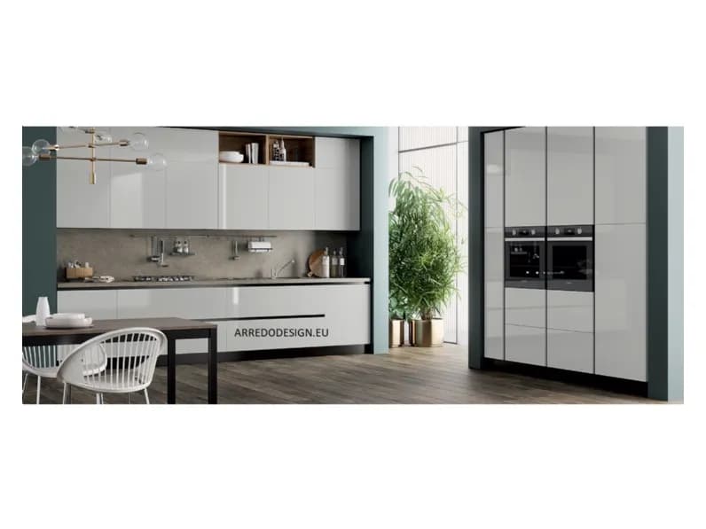 Cucina bianca moderna lineare artigianale - Immagine 1