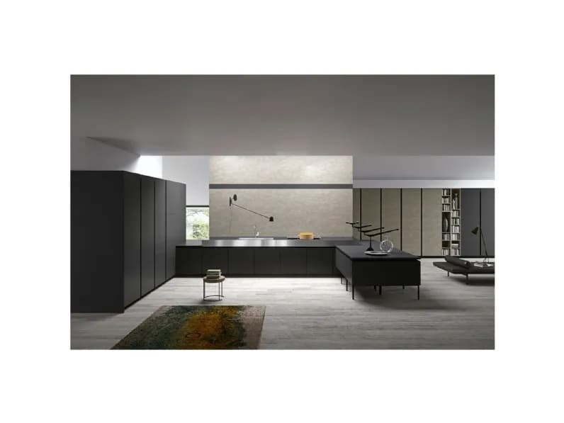 Cucina Dibiesse design con penisola in laminato opaco Vestimi - Immagine 1
