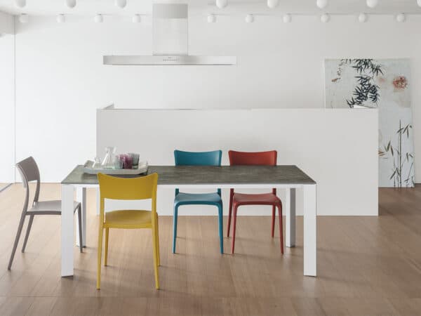 Tavolo allungabile Saturno vetro grafite 130 - Immagine 1