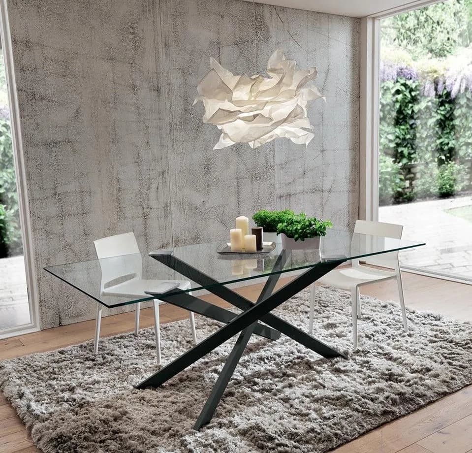 Tavolo in vetro rettangolare Renzo La primavera - Immagine 1