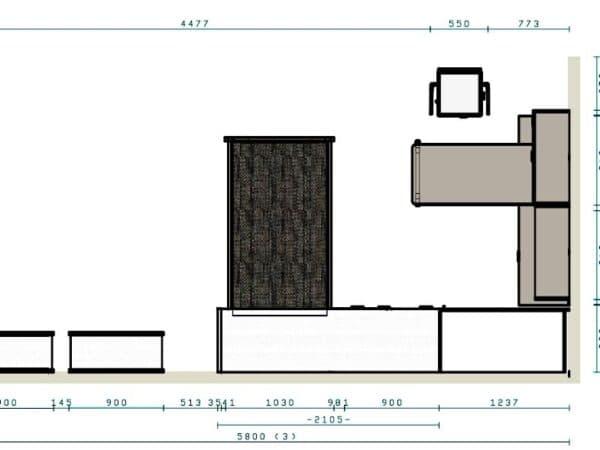 Camera singola con armadio ponte scorrevole - Immagine 1