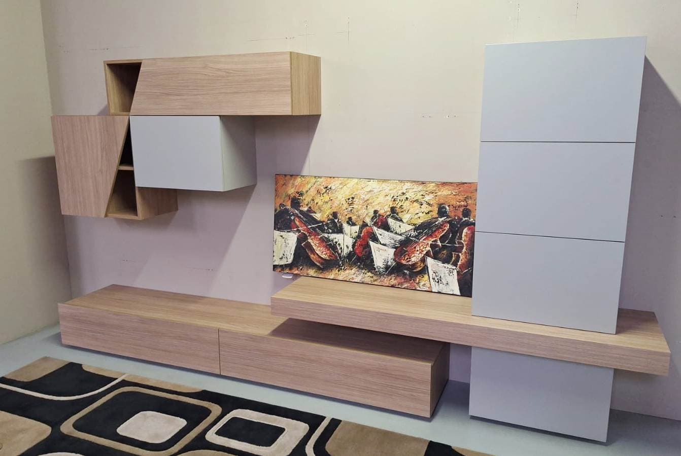 Soggiorno mobile tv miele e limo L.340 - Immagine 1