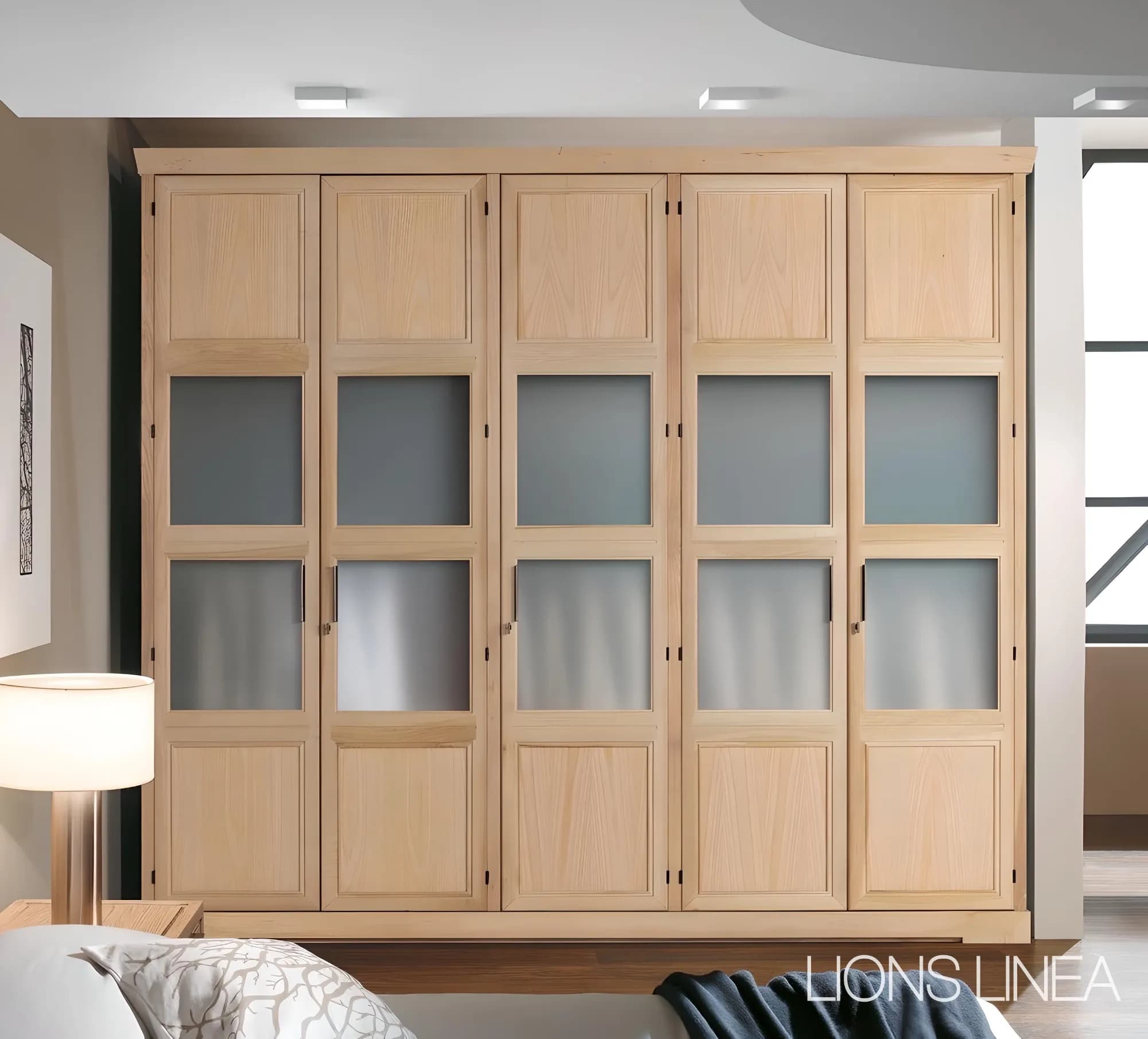 Armadio Natural 5 Ante – Artigianalità Veneta e Stile Moderno - Immagine 1