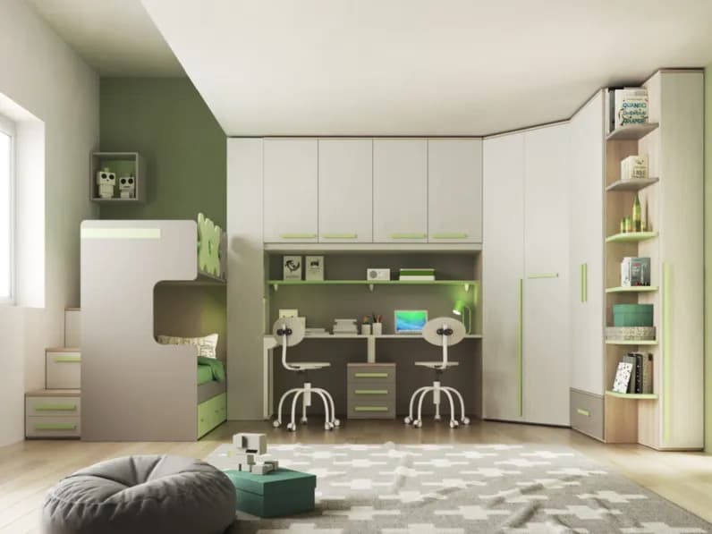 🛏️ Cameretta con letti a soppalco San Martino Composizione 23 – Super Offerta -35%! 🎉 - Immagine 1