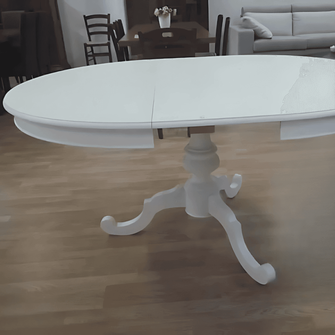 🕊️ Tavolo Rotondo Shabby Chic Allungabile – Eleganza senza tempo, praticità moderna - Immagine 1