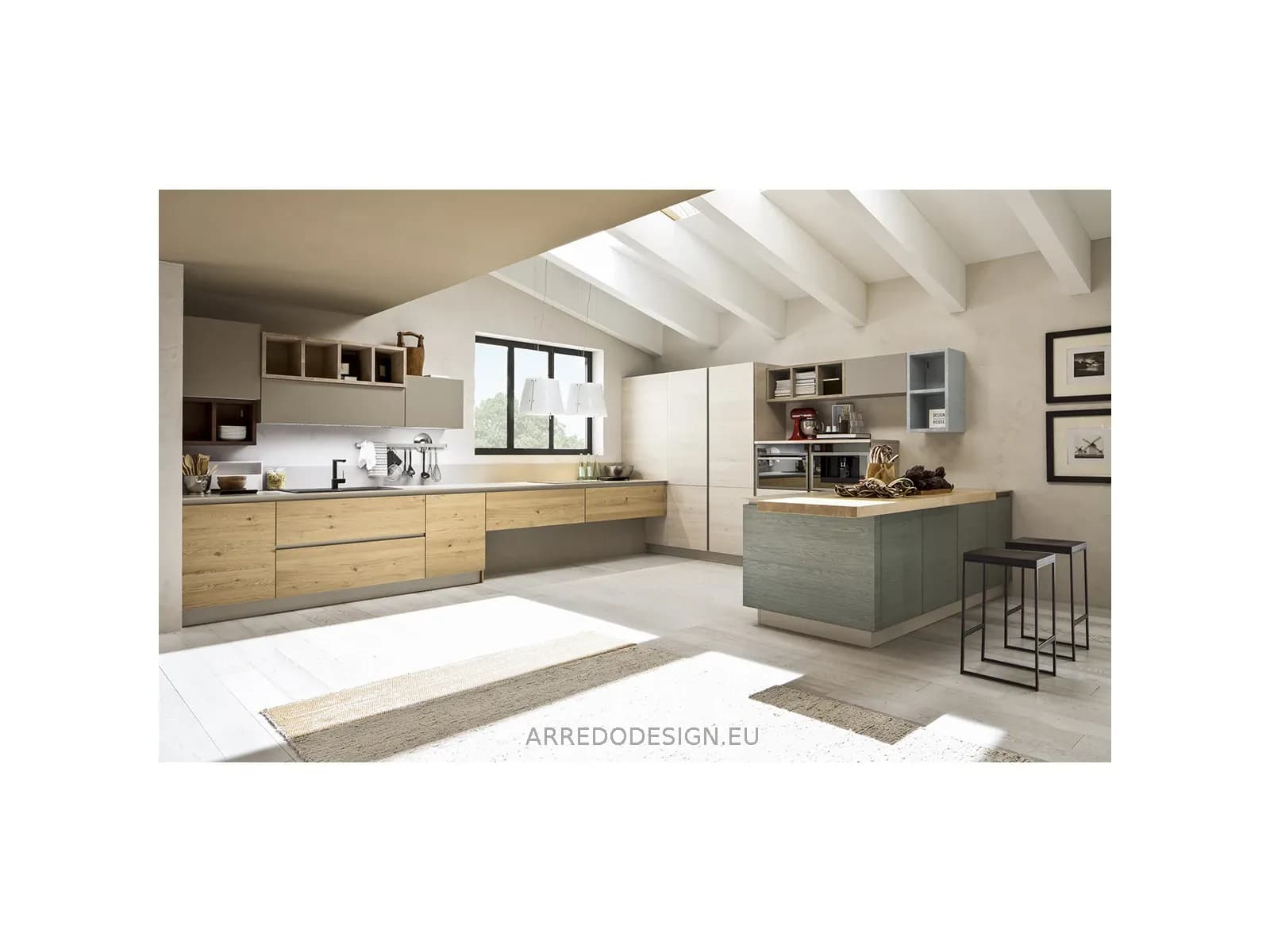 💥 Prezzo outlet -30%! 💥 Cucina Arrex Zenzero in legno rovere | 330 cm su misura 🪵✨ - Immagine 1