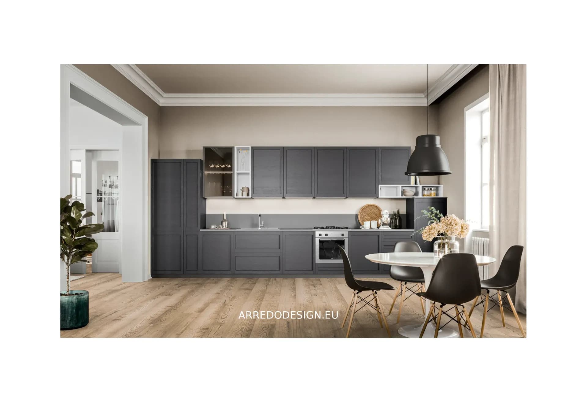 ✨ Cucina Ar-Due Intesa in Frassino Bianco – Moderna Lineare L.540 cm – Prezzo Outlet -30% 💥 - Immagine 1