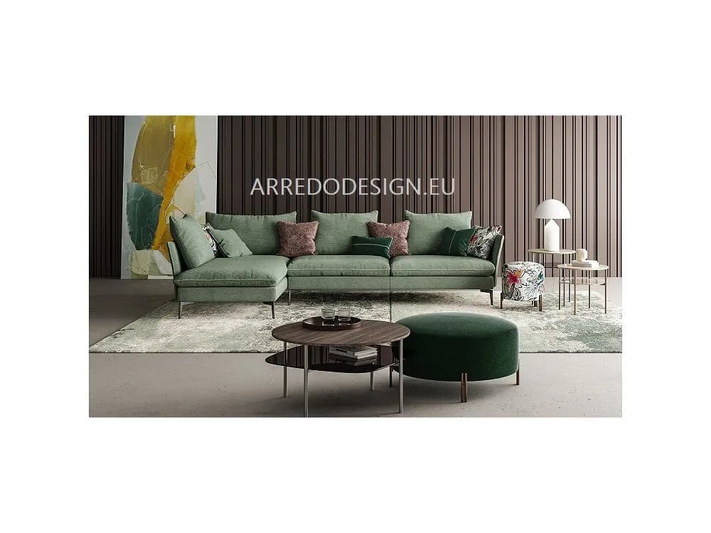 🛋️ Divano Con Penisola Link di Biba Salotti - Offerta Outlet -30% 🏷️ - Immagine 1