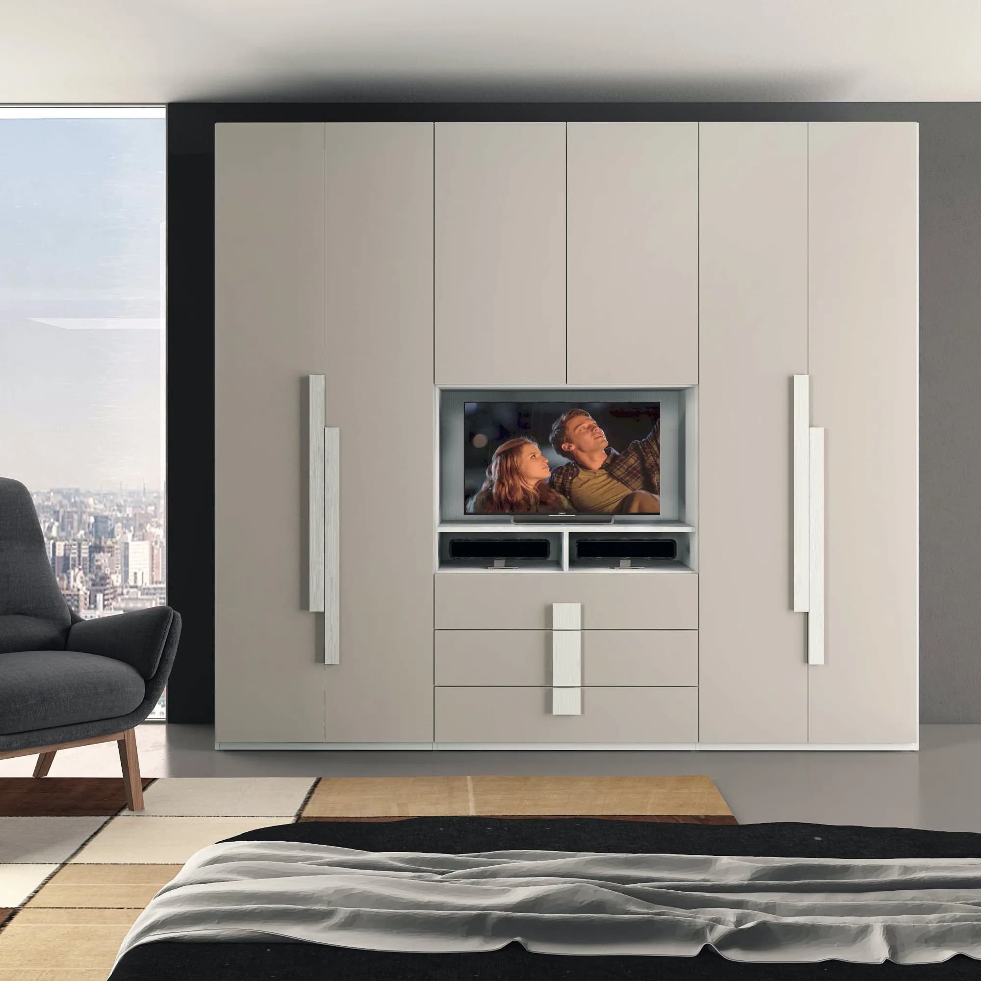 ARMADIO LIONS BK97 CON CASSETTIERA E PORTA TV - Immagine 1