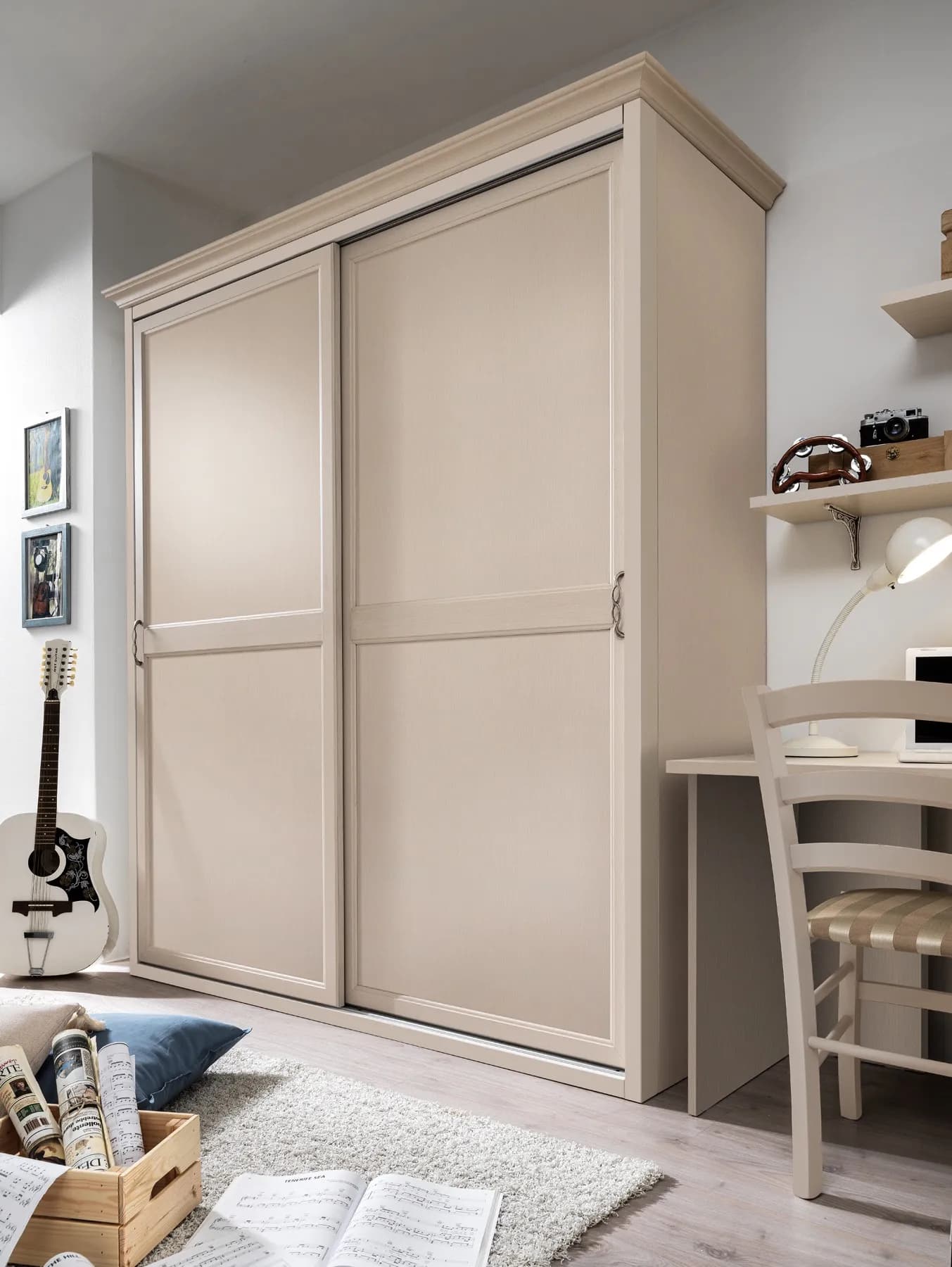 ARMADIO SCORREVOLE ARTEMIDE STILE SHABBY-COUNTRY A PREZZO OUTLET 🎁 - Stile senza tempo, funzionalità garantita! - Immagine 1