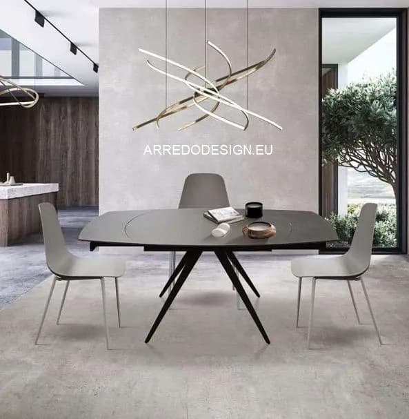 Tavolo Tempor 1919 con piano rotante in ceramica antracite - Prezzo outlet -26% - Immagine 1