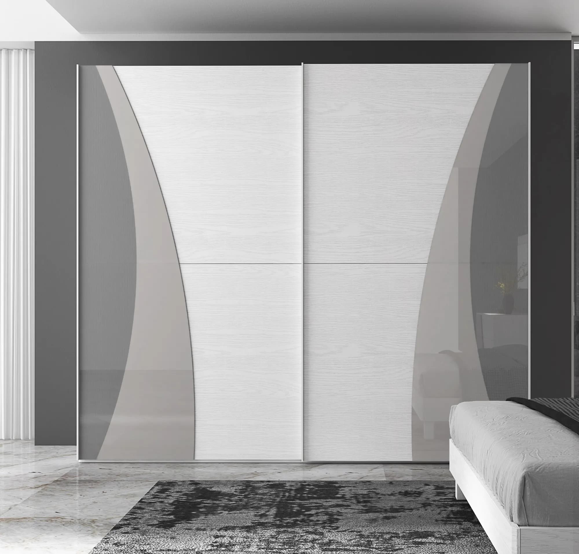 Armadio Design Vela a 2 Ante Scorrevoli â Super Offerta -51% - Immagine 1