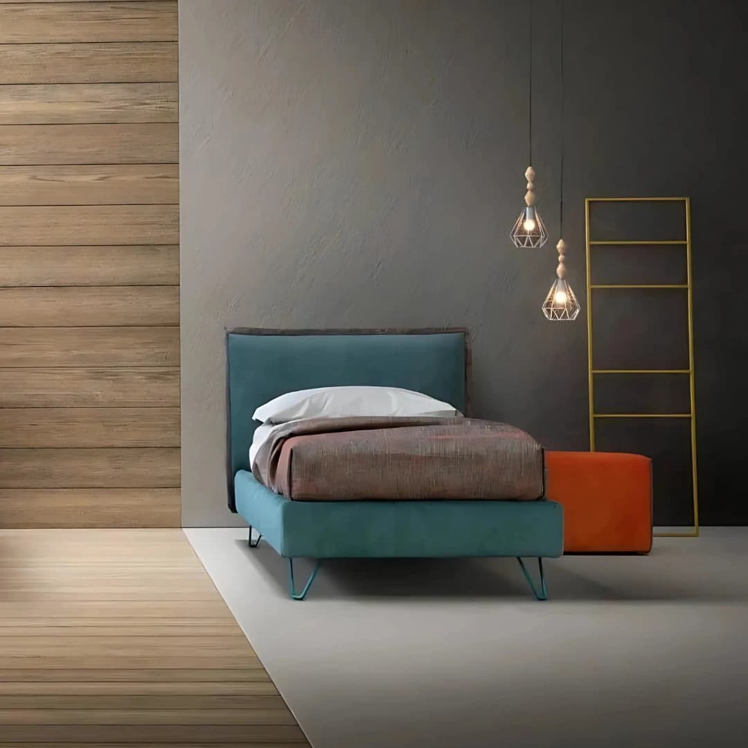 Letto imbottito Samoa Plain Lift – Prezzo Outlet Piazza e Mezza! - Immagine 1