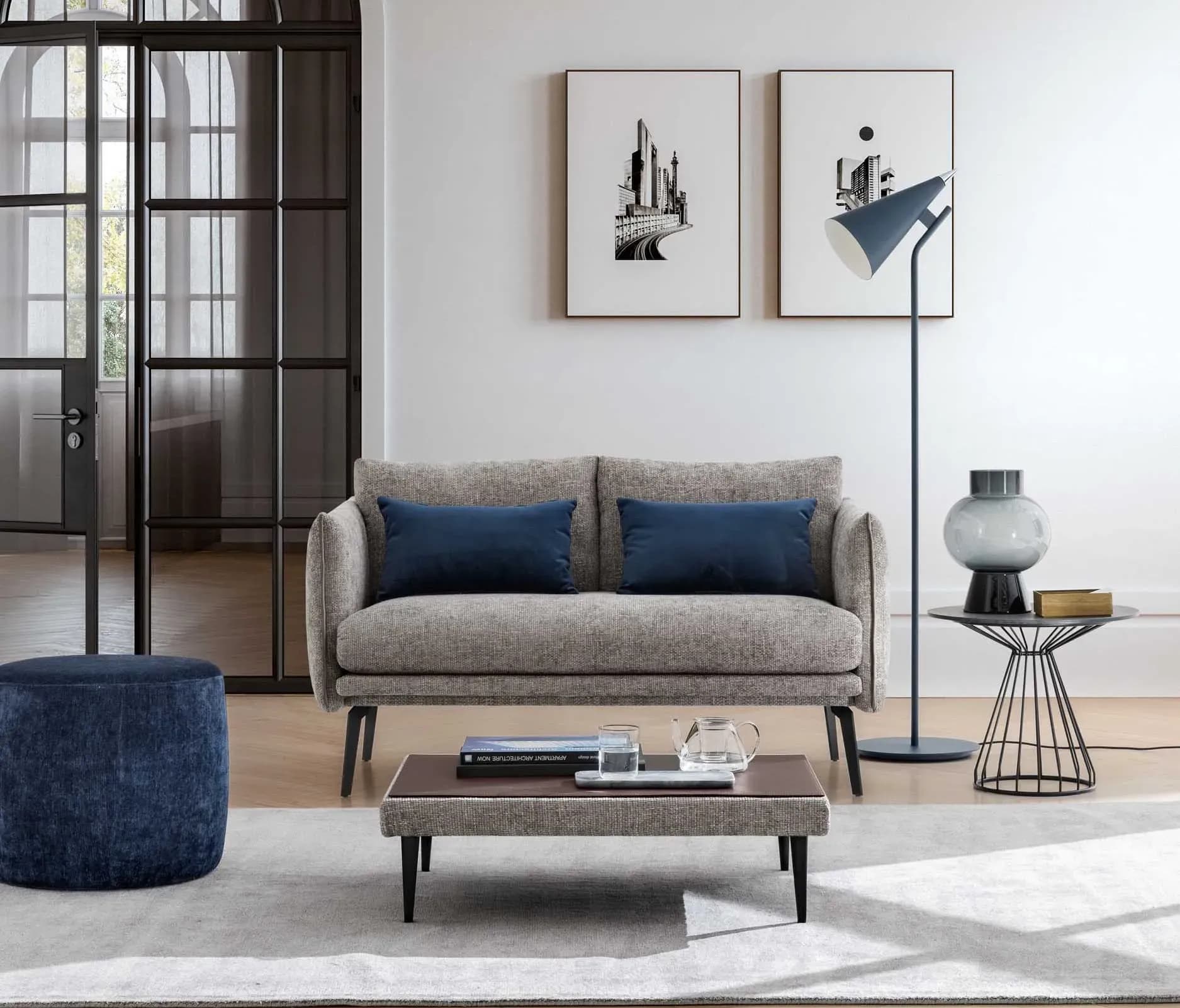 Divanetto 2 posti Boon sfoderabile con personalizzazione bordi - Immagine 1