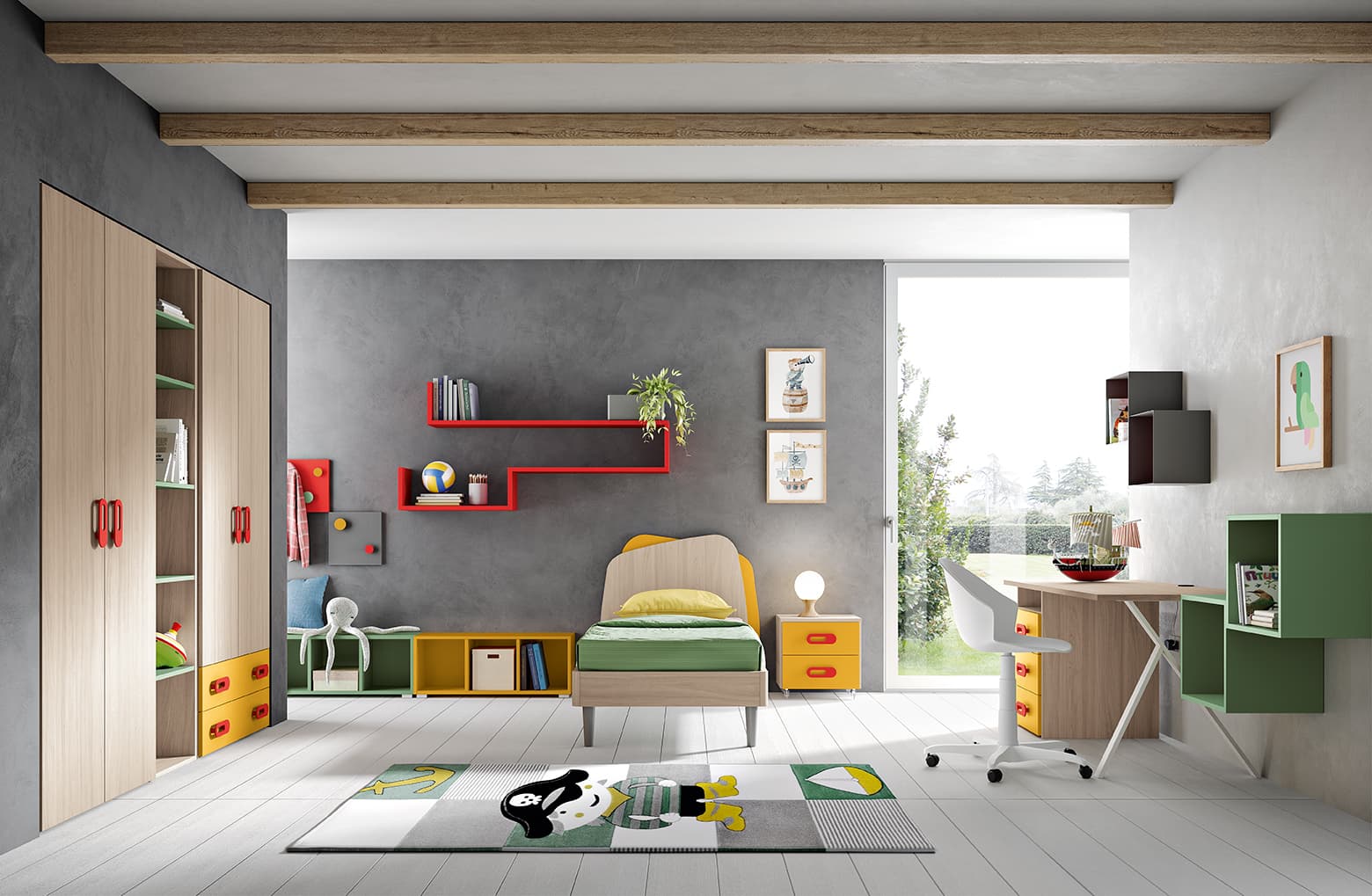 Cameretta OMNIA 6.21: Stile e Funzionalità per la stanza dei tuoi Bambini - Immagine 1