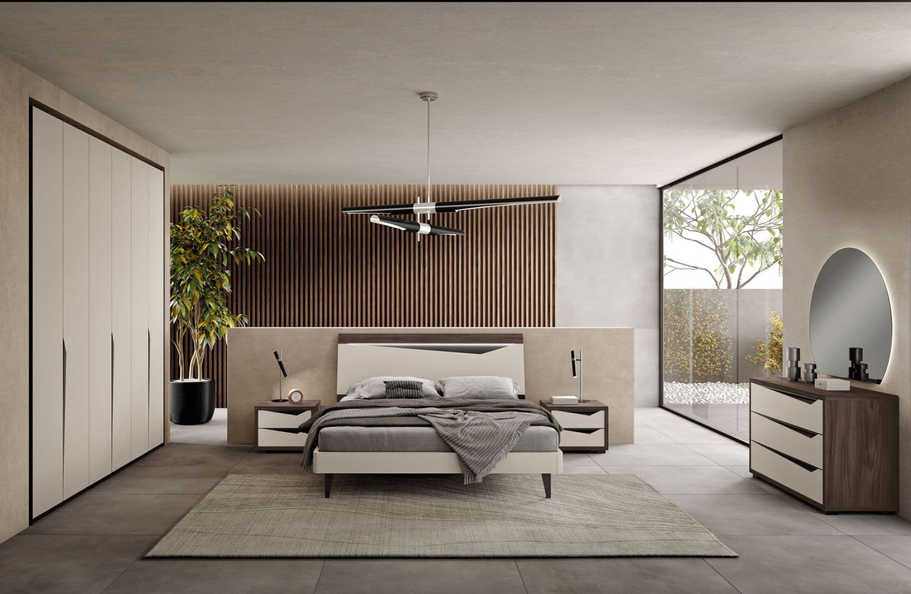 Camera Matrimoniale Lyra LY03: Minimalismo e Comfort Ispirati al Cielo - Immagine 1