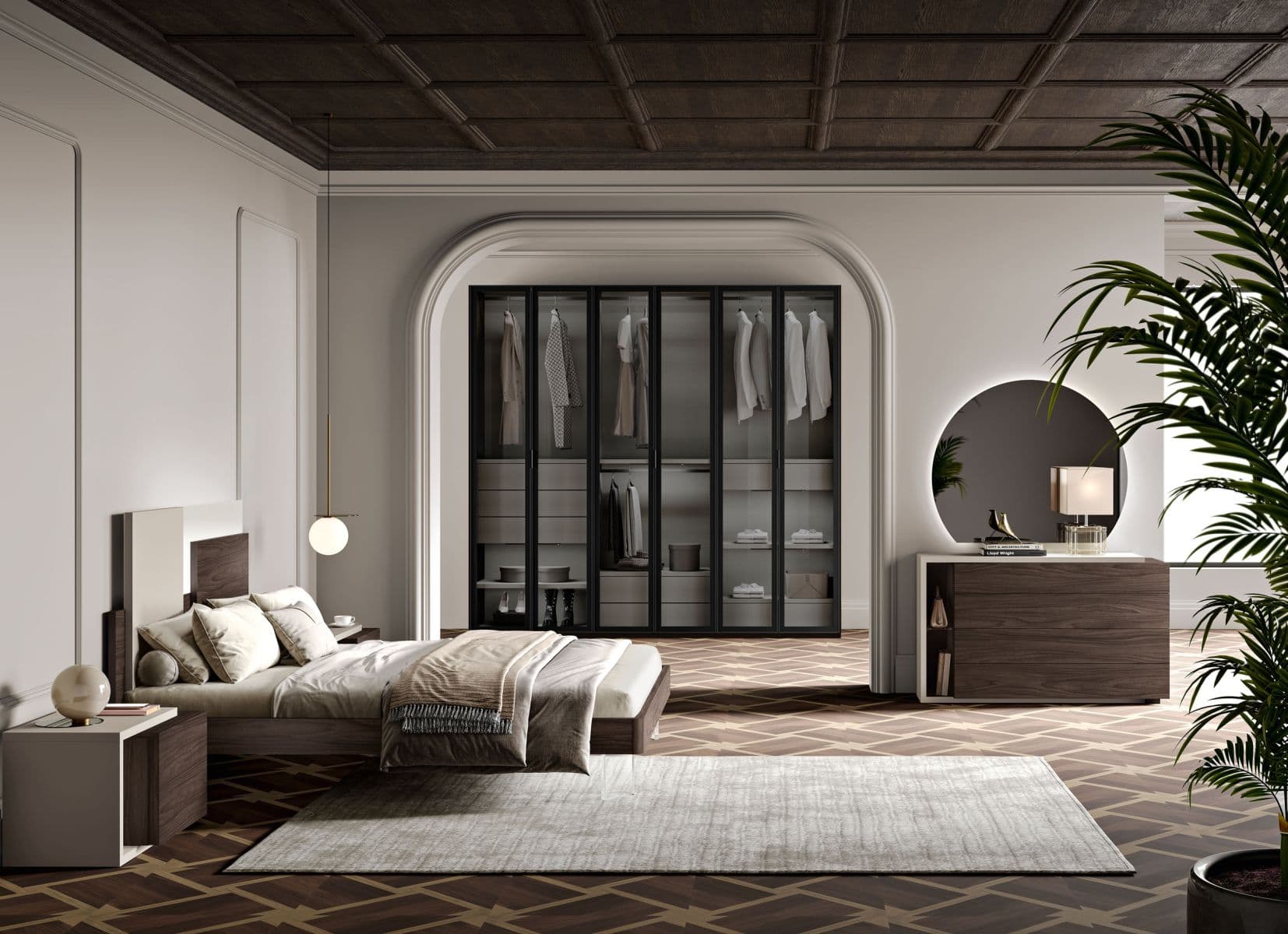 Camera Matrimoniale Lyra LY04: Minimalismo Sofisticato e Ispirazione Celeste - Immagine 1