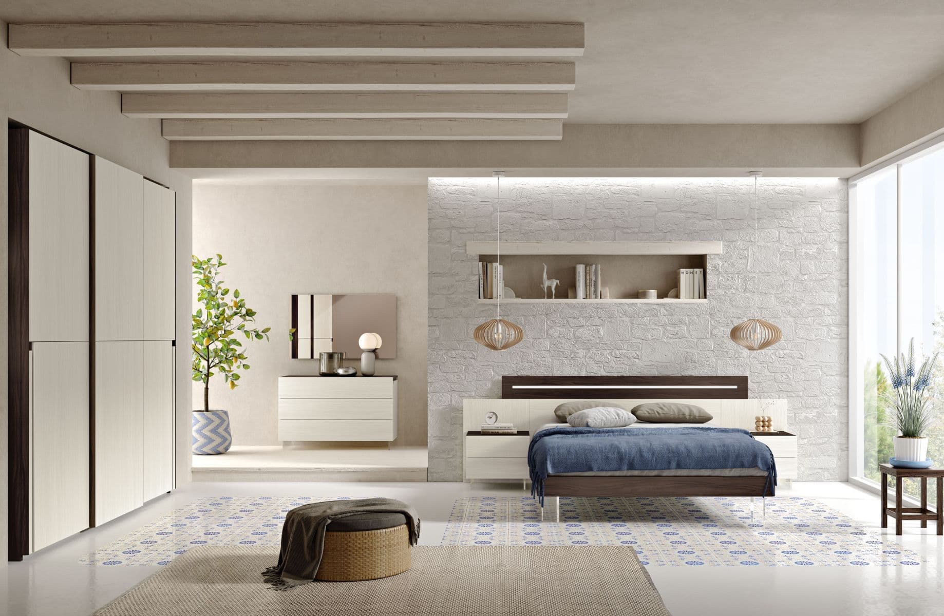 Camera Matrimoniale Lyra LY09: Minimalismo Raffinato e Ispirazione Celeste - Immagine 1