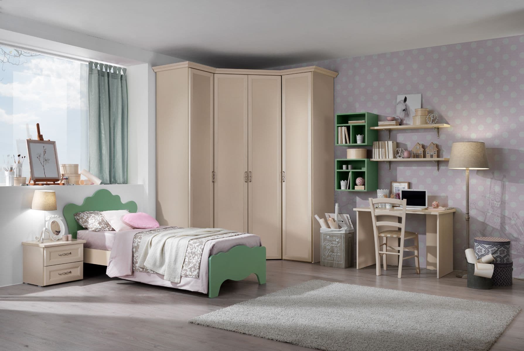 Cameretta Afrodite AF19: Stile Classico, Comfort e Versatilità per i Bambini - Immagine 1