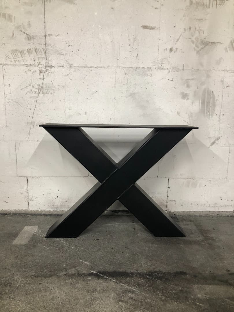 Gambe in acciaio per panca o tavolino. Forma X, h 40 cm - Immagine 1