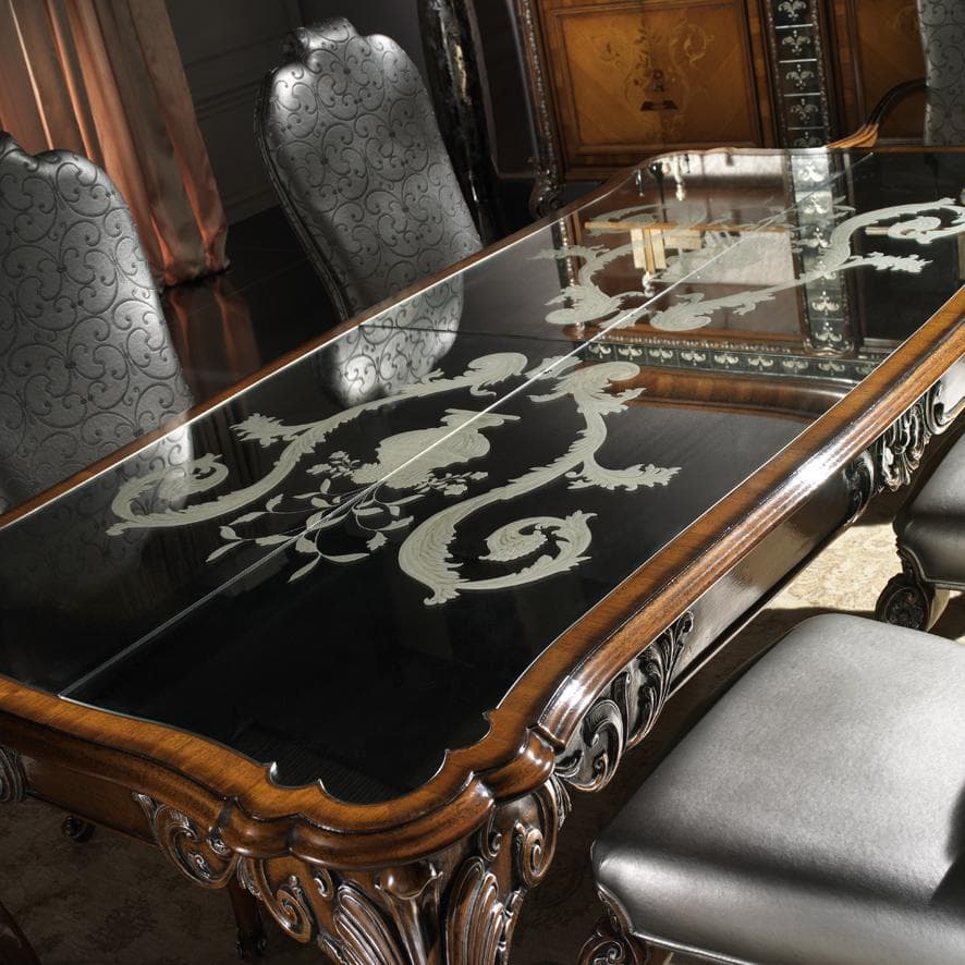 L'Arte del Convivio: Tavolo Magnifico con Top in Specchio - Immagine 1