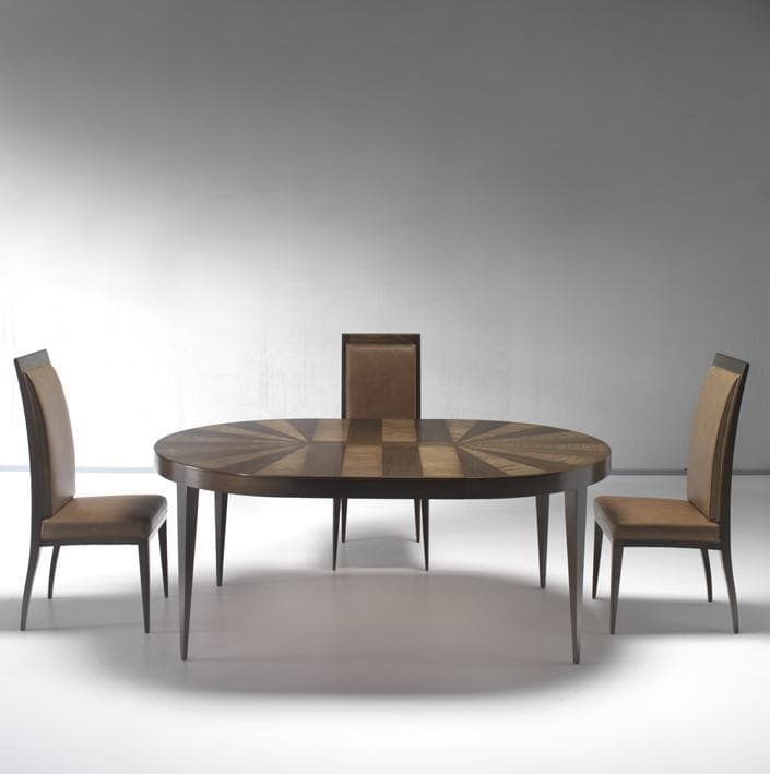 Design Conviviale: Tavolo Rotondo Noce e Frassino - Immagine 1