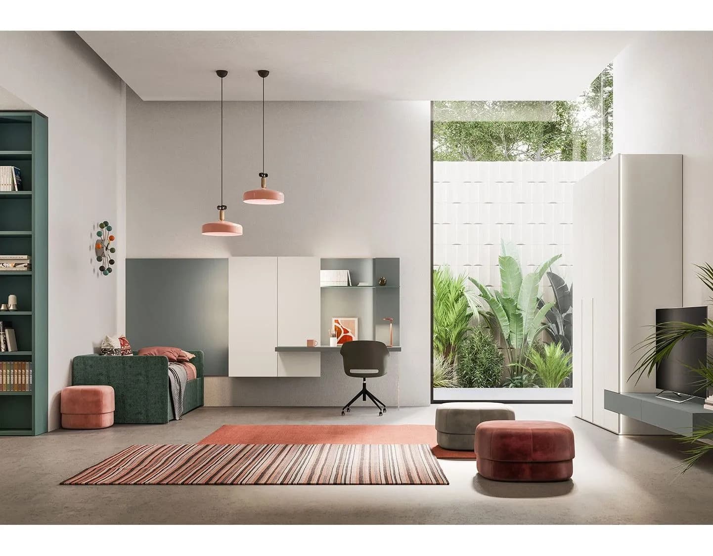 Cameretta Clever S22_T05 – Composizione multifunzione moderna e salvaspazio! - Prezzo Outlet