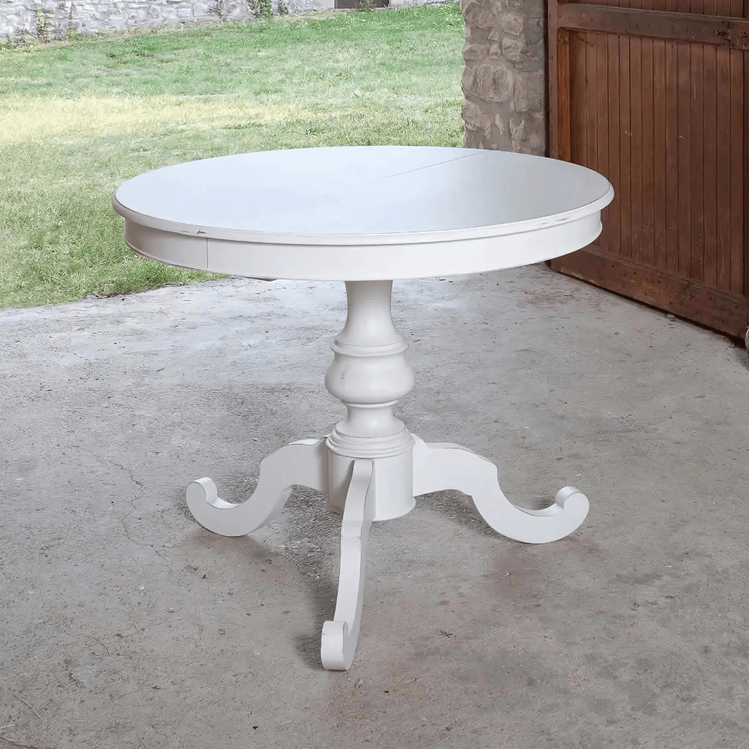 Tavolo Rotondo Shabby Chic Allungabile – Eleganza senza tempo, praticità moderna