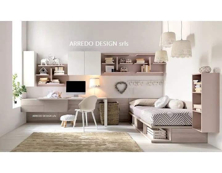 Super offerta outlet! Cameretta Doimo CityLine H010 con boiserie e scrittoio – Risparmia subito