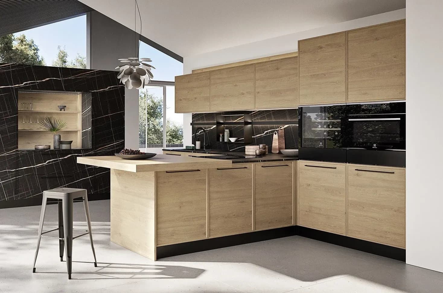 Cucina Ar-Due Q01 con Penisola – Moderna su Misura – Prezzo Outlet -30