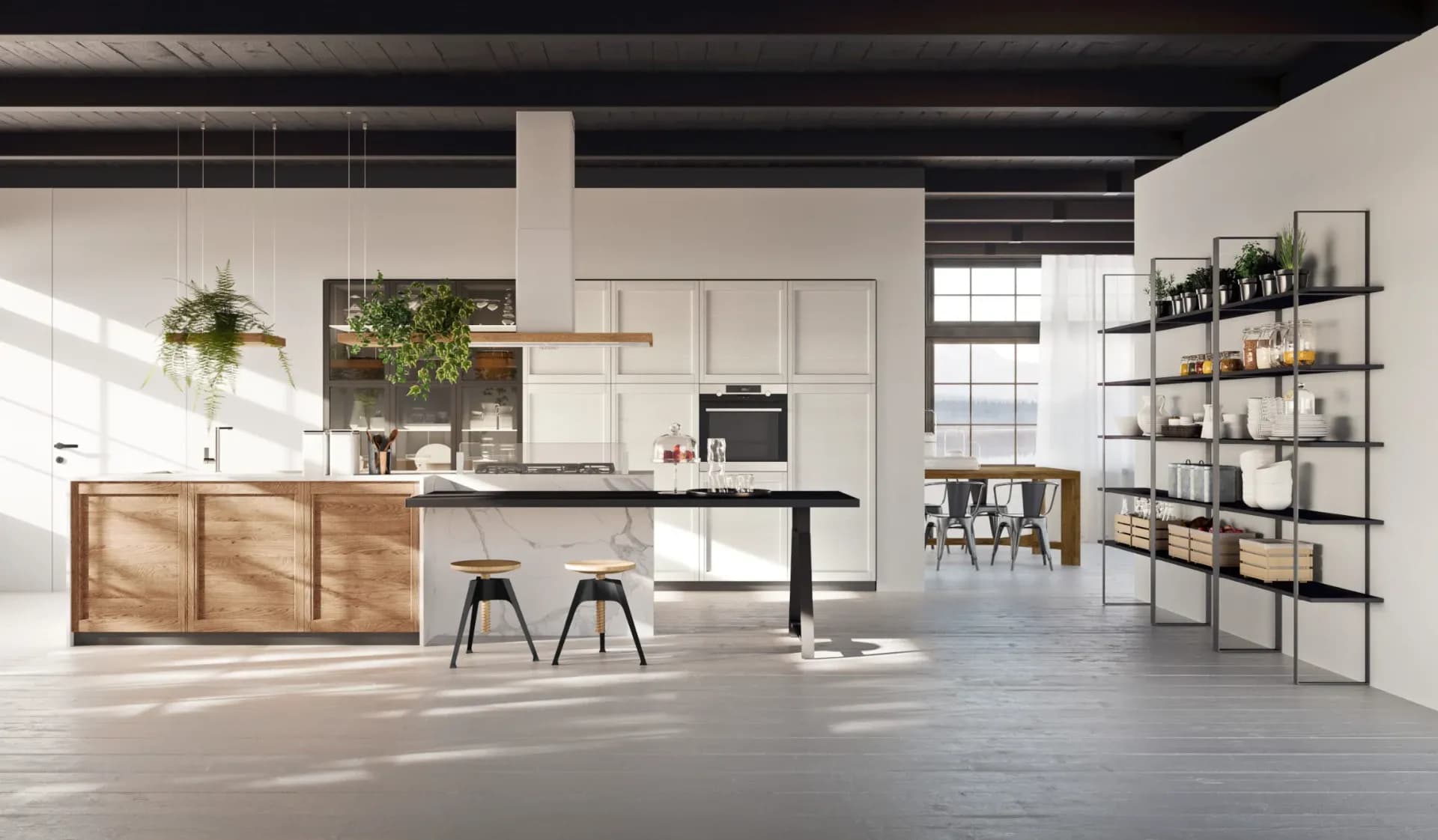 Cucina Ar-Due Intesa in Frassino Bianco – Moderna Lineare L.540 cm – Prezzo Outlet -30