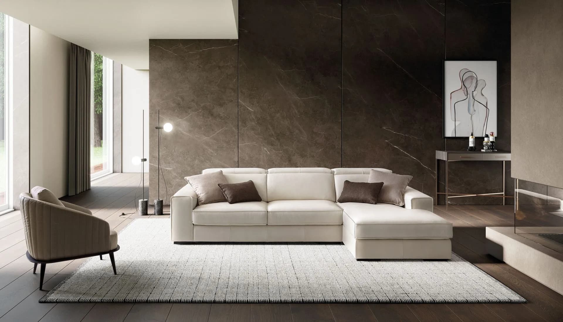 Divano Robert in Pelle con Poggiatesta Regolabili – Comfort e eleganza a prezzo Outlet