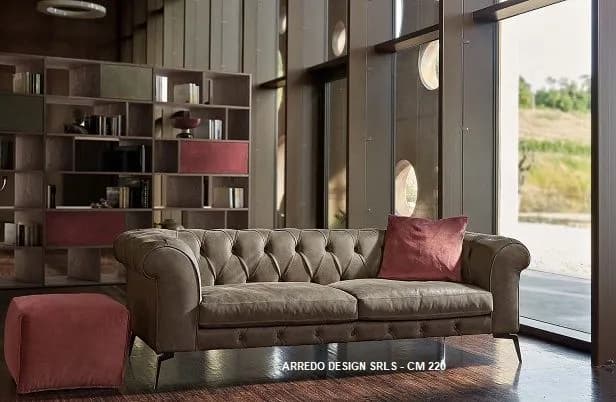 Divano Navona di Rosini – Eleganza Capitonné in Vera Pelle Toscana a Prezzo Outlet