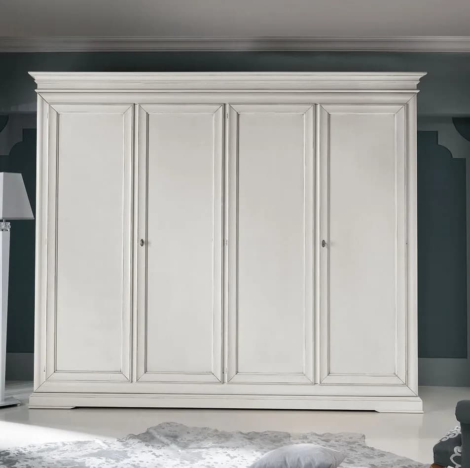 Armadio Clarice 4 Ante Battenti in Legno — Classico Contemporaneo Intramontabile