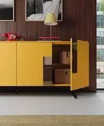 Super offerta outlet! Madia Figur 2.1 Orme in finitura Curcuma con specchio bronzato - Prezzo Outlet