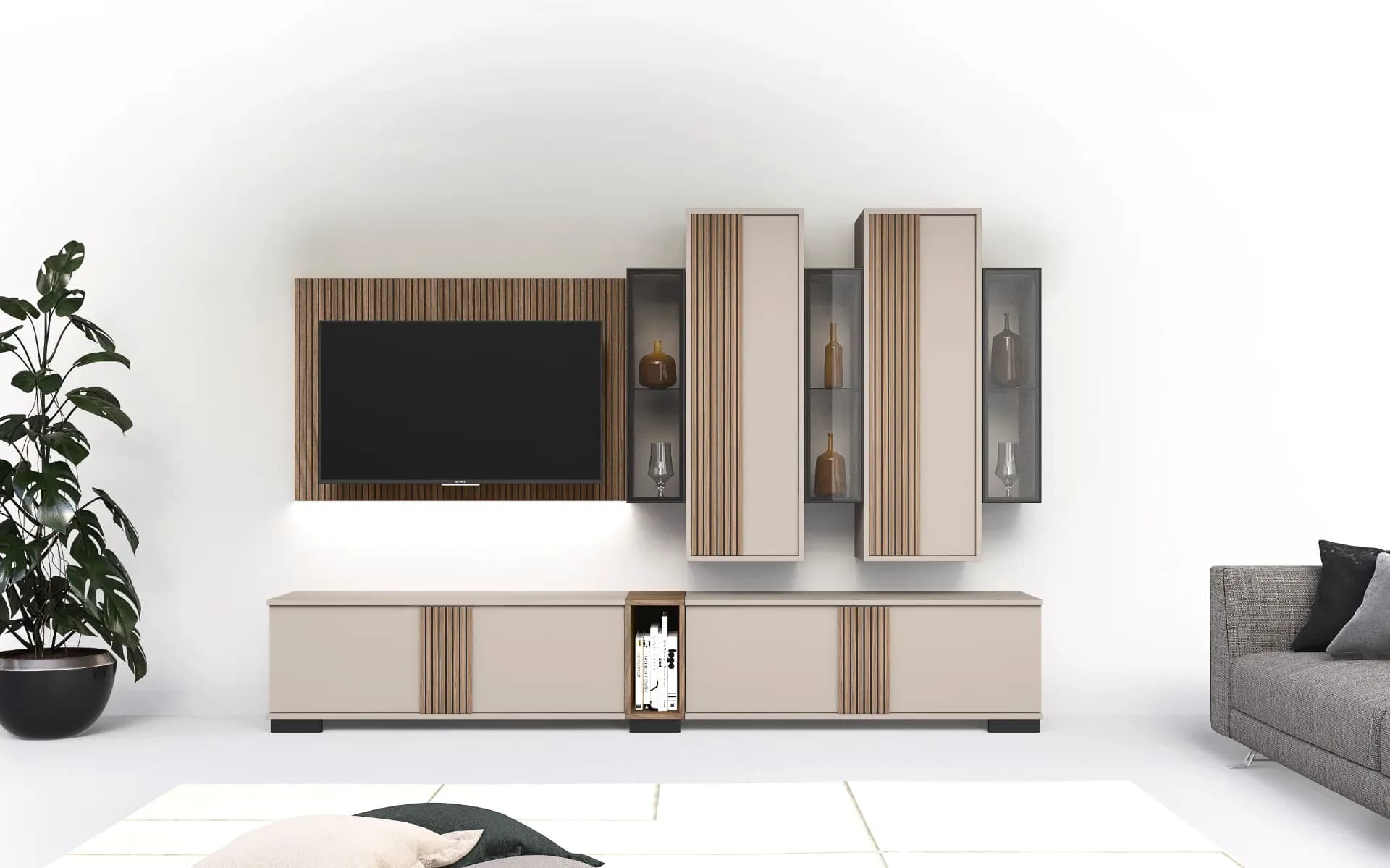 Parete Attrezzata "Riga Day 01" — Eleganza su misura, design modulare | Prezzo Outlet