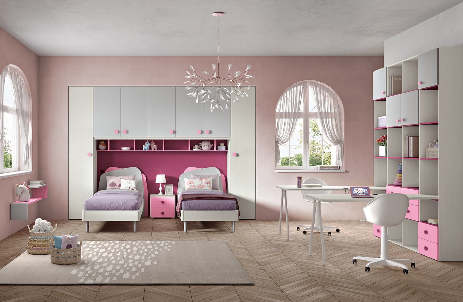 Cameretta Omnia 6.23: Un Nido di Creatività e Comfort per i Tuoi Bambini