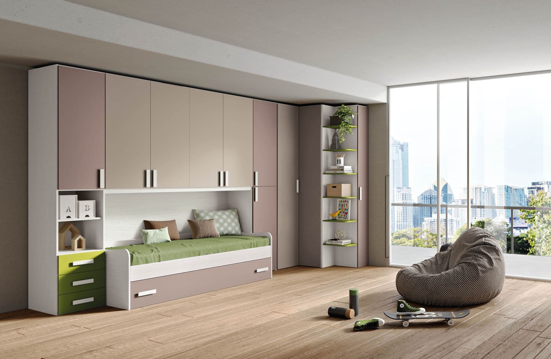 Cameretta Block BK07: Versatilità e Stile per Ragazzi