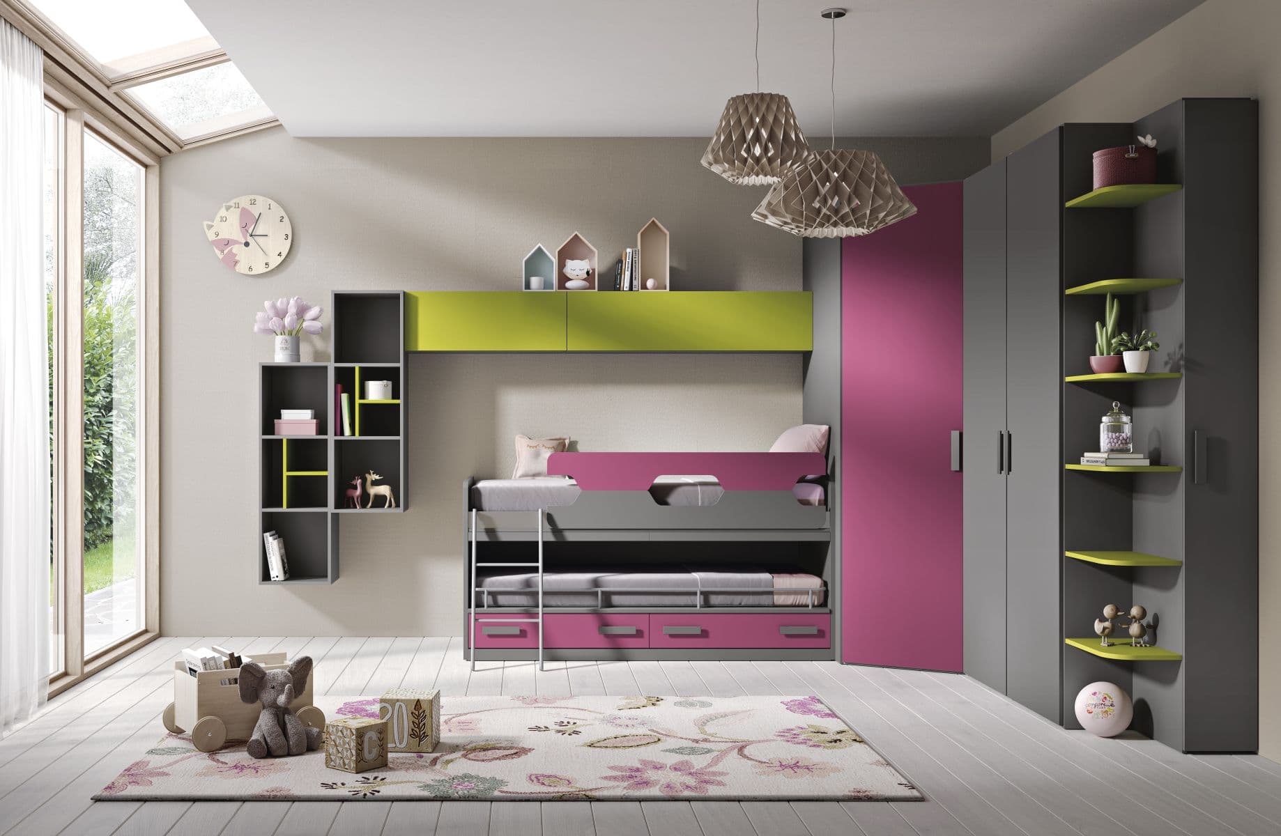 Cameretta Omnia 6.24: Un Nido di Creatività e Comfort per i Tuoi Bambini
